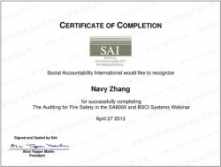 SA80000认证证书